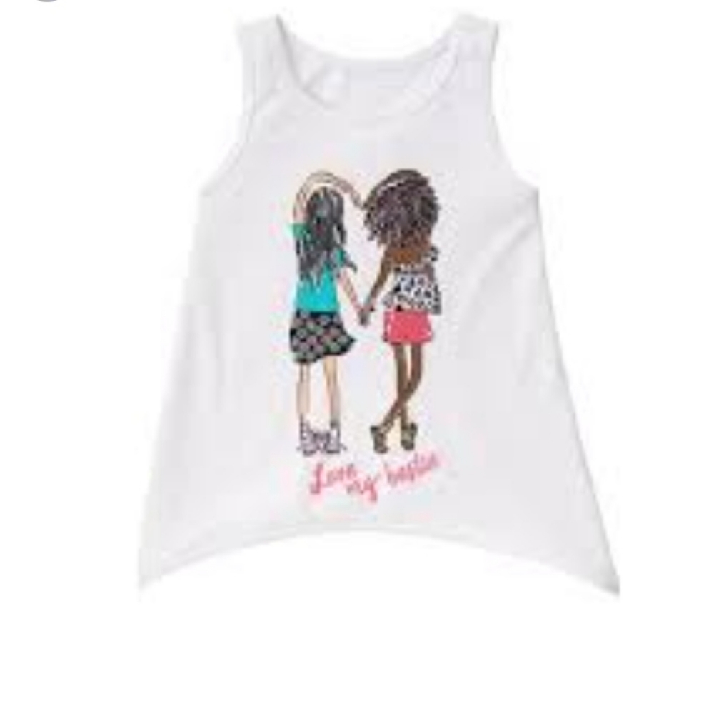 💕 Love my bestie tank top ~ glitter detail